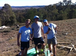 The tree-planting day. Fellow planters in action